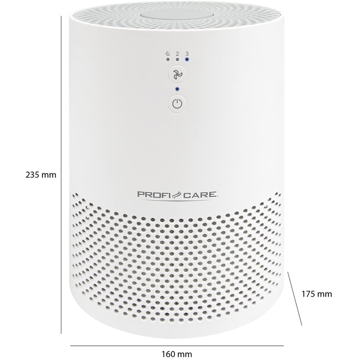 Повітряочисник ProfiCare® PC-LR 3075: для кімнат до 20 м², 2 фільтри, сенсорне керування