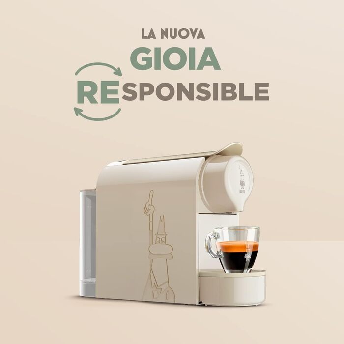 Кавомашина Bialetti Gioia для капсул, компактна, 500 мл, з переробленого пластику, Taupe
