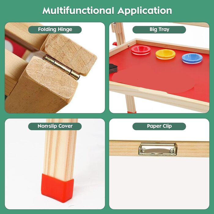 Дитячий мольберт Двостороння дошка та крейдяна дошка, регулюється по висоті, в т.ч. аксесуари від 3-х років