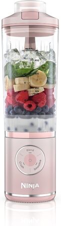 Портативний блендер Ninja Blast Max: 570 мл, акумулятор, чаша та кришка, 3 функції, для смузі та протеїнових коктейлів, рожевий (BC251EULD)