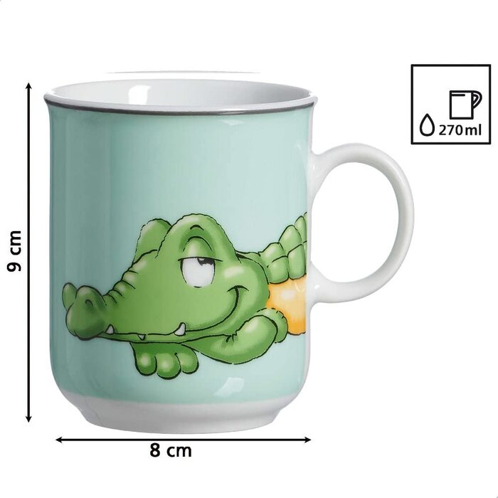 Дитячий набір посуду Kinderset Löwe з гравіюванням (ім'я) + дитячий посуд (крокодил)