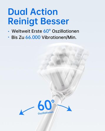 Електрична зубна щітка Laifen Wave: звукова, з вібрацією та осциляцією, 3 насадки, IPX7, біла (ABS)