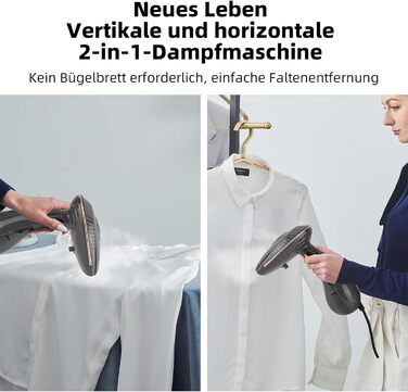 Відпарювач для одягу Steamer 1500W: портативний відпарювач з потужністю 25 г/хв | Без прасувальної дошки | Для дому та подорожей