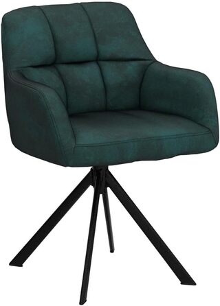 Офісний стілець Chairus обертовий оксамитовий зелений з металевими ніжками, без коліс для кабінету