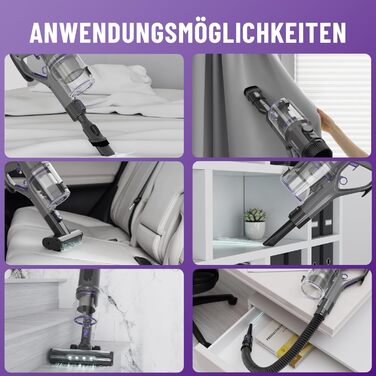 Бездротовий пилосос Noaton AVC600 Deluxe з акумулятором, 50000 Па, 600 Вт, автоматичний режим, до 85 хв роботи, 220 AW, LED дисплей, док-станція, HEPA фільтр, для твердих поверхонь, килимів та шерсті тварин