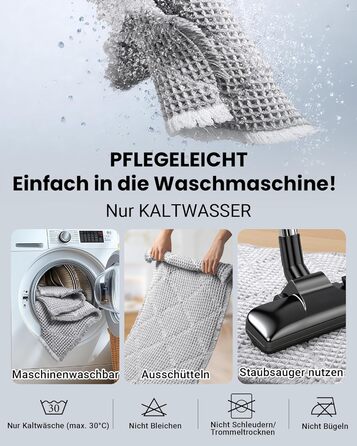 Набір килимків для ванної кімнати 2 шт. Boho стиль, сірий колір, 51x120 см + 46x77 см, нековзкі, для ванної та пральні