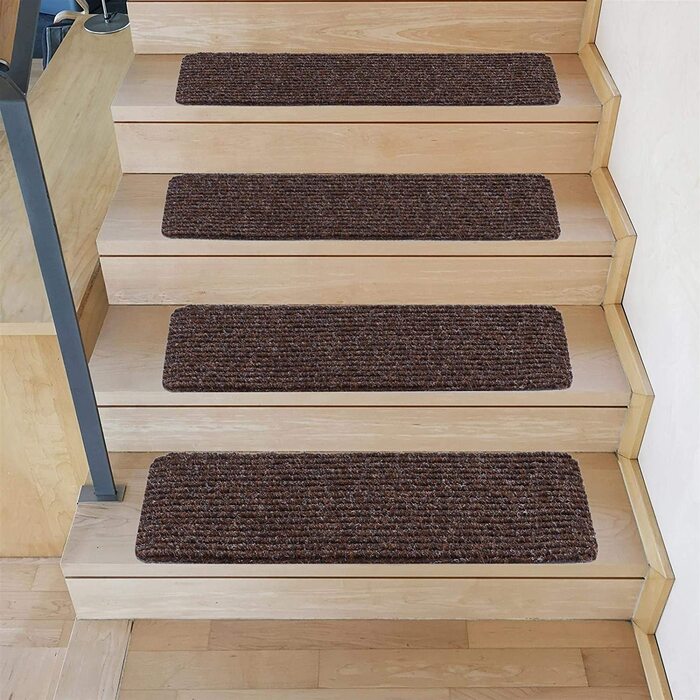Килимки для сходів Tulus 18 шт 60x25 см кавово-коричневі
