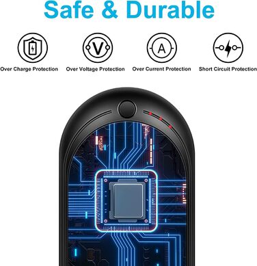 Електричний грієчка USB, Powerbank 5200mAh, портативний кишеньковий грієчка, багаторазовий, для жінок та чоловіків, Raynaud, Outdoor, кемпінг, полювання, катання на лижах, чорний та білий (чорний та сірий)