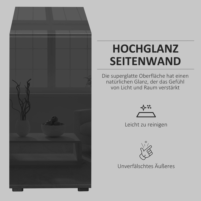 HOMCOM тумба білого кольору з 2 висувними ящиками та 2 дверцятами, з кріпленням від перекидання для вітальні/спальні, 117x36x74 см