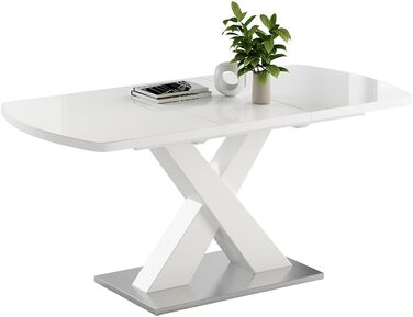 Розсувний обідній стіл Vicco Chinto, 120-160 x 80 см, чорний/білий