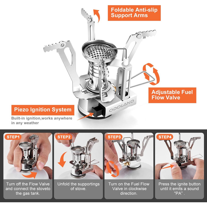Набір посуду для кемпінгу Odoland: каструля, сковорода, тарілки, миски, столові прибори (13 предметів). Нержавіюча сталь, антипригарне покриття, для пікніків, походів та кемпінгу.