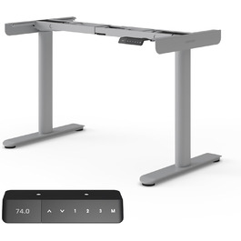 Ergotopia Desktopia One – Регульований стіл, електричний, з подвійним мотором, TÜV-сертифікований, 7 років гарантії (платиновий сірий)