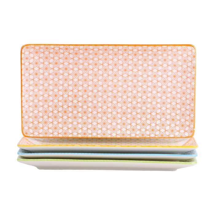 Набір прямокутних тарілок Vancasso NATSUKI, 4 шт., порцеляна, для сервірування