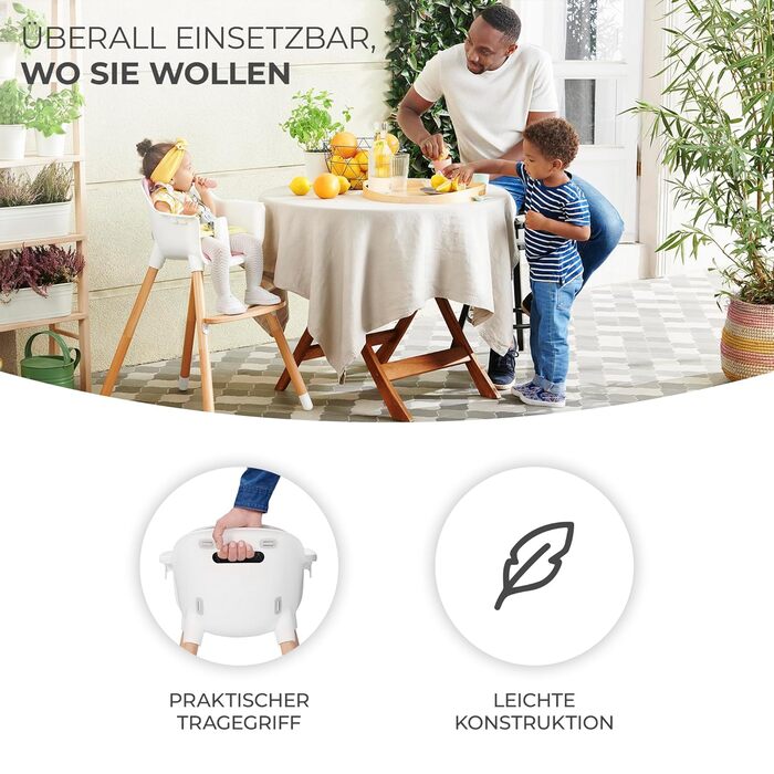 Дитячий стільчик Kinderkraft Sienna 2 в 1 сірого кольору, від 6 місяців до 4 років