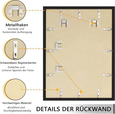 Набір фоторамок 3 шт. 70x50 см, дерев'яні рамки для фото, картин, постерів (чорні, 60x80 см)