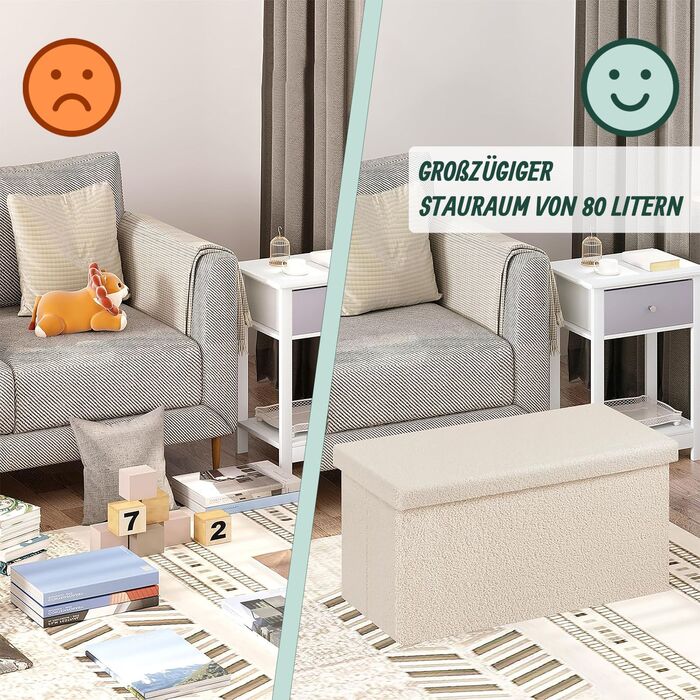 Лавка Relaxdays з м'якої тканини вельвет