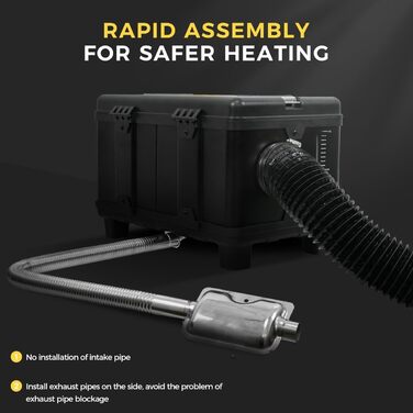 Дизельна автономка 8kW для вантажівок, фургонів, кемперів з Wi-Fi та адаптером, 12/24V/240V, автоматичний старт/стоп, вентиляція, чорна