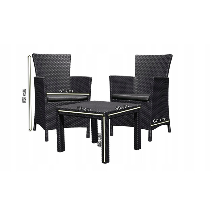 Комплект садових меблів Keter із пластику, сірий, 3 предмети