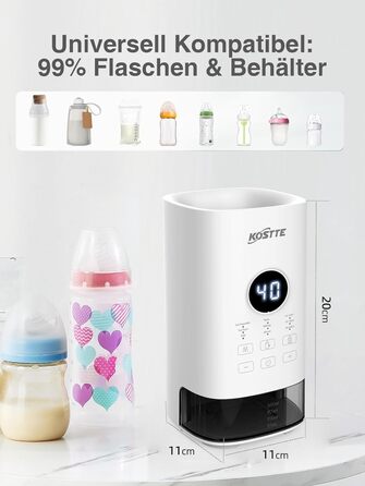 Підігрівач для пляшечок KOSTTE - універсальний, для грудного молока та суміші (білий)