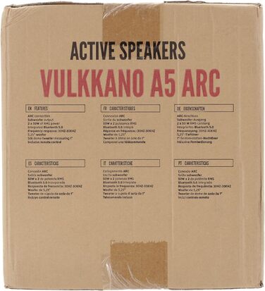 Активний динамік VULKKANO A5 ARC, 5.25 низькочастотний динамік, Bluetooth 5.0, HDMI ARC, HiFi, вихід на сабвуфер, чорний