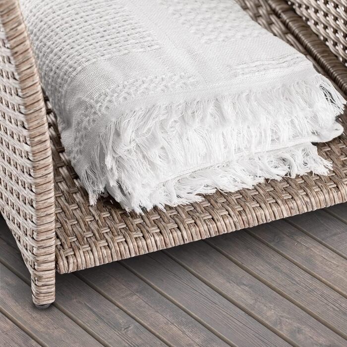 Журнальний столик Casaria Poly Rattan з WPC, 45x45x40 см, 80 кг, Стійкий до погодних умов, Відкритий, Кремовий