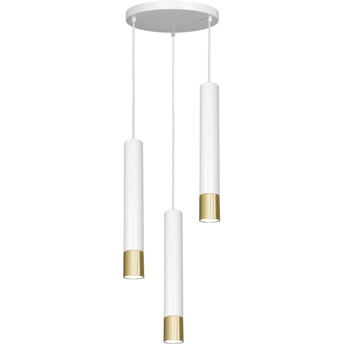Світлові враження Підвісний світильник Метал 3 полум'я Біле золото Сучасний GU10 Елегантний підвісний світильник для вітальні (білий, золотий, 3-світловий круглий)