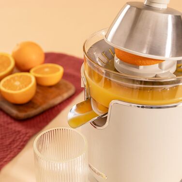 Електрична соковитискачка для цитрусових Cecotec Xqueeze RetroJuice 1000 Green - 1000W, нержавіюча сталь, 2 конуси, зелений (бежевий)