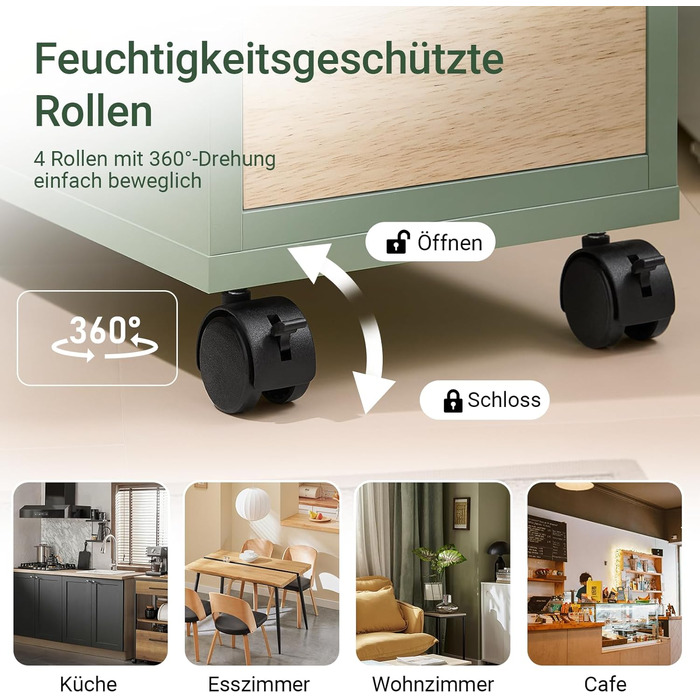 Тумбочка для ванної кімнати SoBuy з колесами, вузька з 3 висувними ящиками, компактна комода з дерева, навісна шафка для маленьких ванних кімнат, туалетів та кухонь, біла, 65x23x82 см, BZR54-W