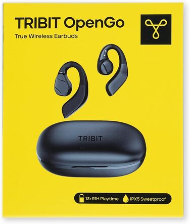 Спортивні навушники Tribit OpenGo з відкритим вухом Bluetooth 5.3, 104 години відтворення, IPX5, чорний