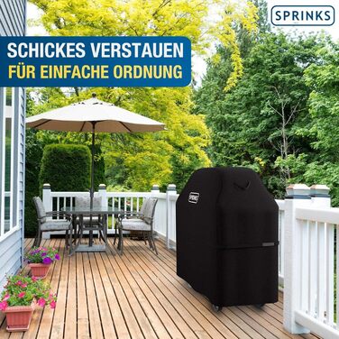 Чохол для гриля WEATHERPROOF чохол для гриля Високоякісний чохол для гриля Weber, Napoleon, Enders - EXTRA ручки газового гриля Oxford 600D тканина 147x6122см - Чохол для гриля (163 x 61 x 122 см, чорний)