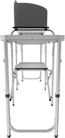 Складана туристична кухня 24MOVE® Campo: шафа для кемпінгу з робочою поверхнею та відсіками для зберігання (175x46x110, чорний)