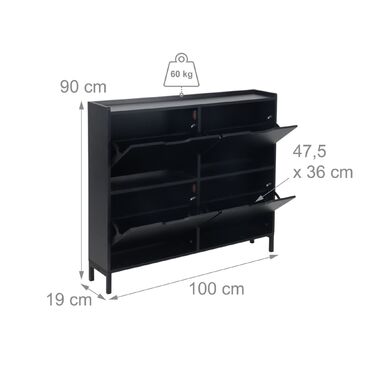 Зручний вузький органайзер для взуття Relaxdays з 4 відділеннями