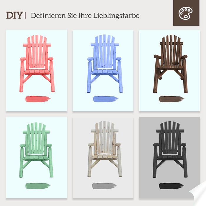 Садовий стілець для відпочинку на відкритому повітрі, висока спинка, витримує до 113 кг, стійкий до погодних умов, обпалений