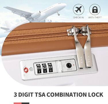 Набір валіз KONO 4 шт. з ABS-пластику з TSA замком (M, L, XL) - білий