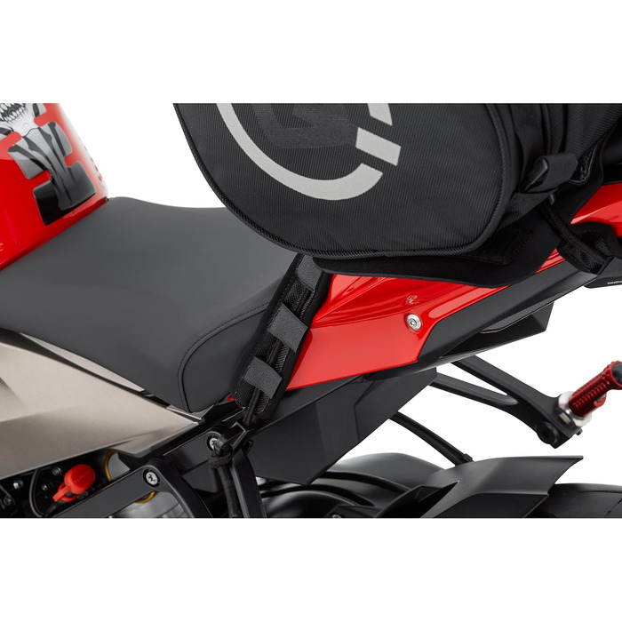 Задня сумка для мотоцикла Сумка для мотоцикла Хвостова сумка 04, чорна, 26-літровий простір для зберігання, універсальна для будь-якого сидіння/багажної полиці, водонепроникний чохол від дощу, світловідбиваючий