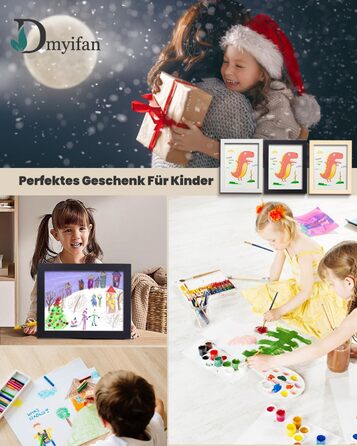 Рамки для фотографій A4, 2 шт. - Чорні, для дитячих малюнків, школи, дому, офісу