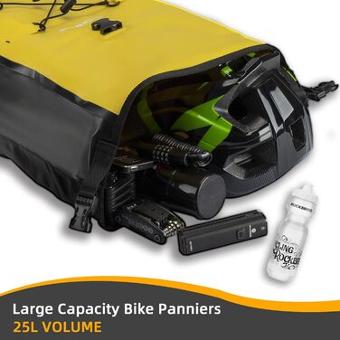 Багажна сумка ROCKBROS Bag Bag Pannier для багажника 25L-32L 103 водонепроникні задні кофри з ручкою для перенесення (жовті*2)