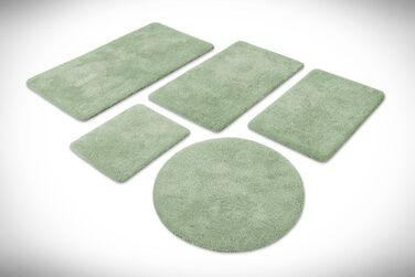 Килимок для ванної кімнати Lind Grün (55 x 65 см) - м'який, антиковзний, пральний