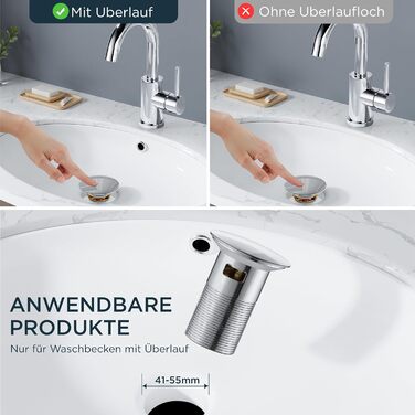 Змішувач для ванної кімнати/кухні FORIOUS Hoch 360° з нержавіючої сталі, з можливістю повороту 360°, з підключенням до гарячої та холодної води, для мийки, висота виливу 175 мм, полірована хром