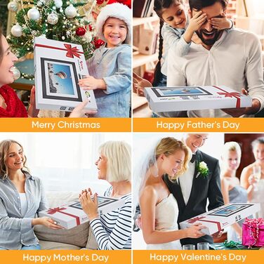 Frameo Цифровий фоторамка з Wi-Fi, FUMAT 10.1 дюймів, 32 ГБ, IPS HD сенсорний екран, автоматичне обертання, коричневий