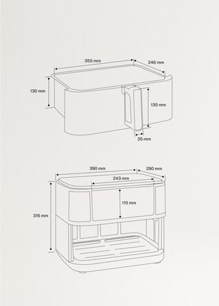 Фритюрниця повітряна 4.2L з паром, 6 програм, 1300W (10L Dual, кремовий)
