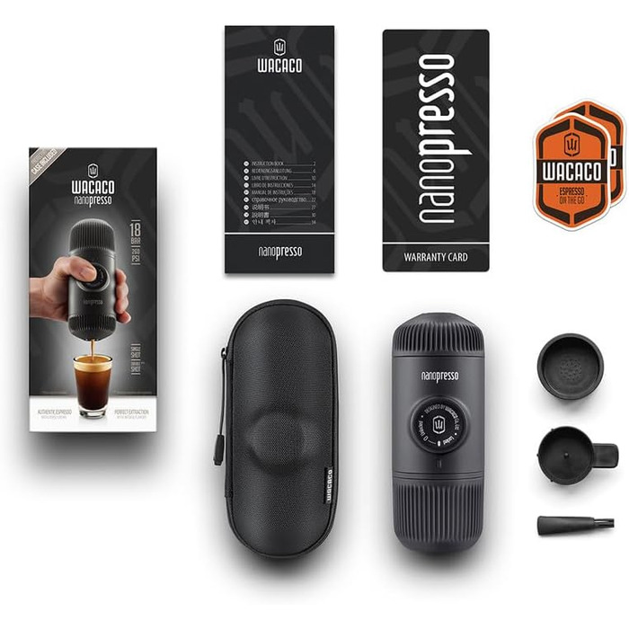 WACACO Nanopresso: портативна кавомашина для еспресо, чорна, 80 мл