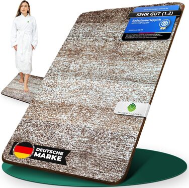 Килимок для ванної кімнати [60x90] нековзкий – розкішний килимок для ванної кімнати великого розміру та пральний | Високоякісні килимки та килимове покриття для ванної кімнати, душової кабіни та іншого | чорний (50 x 80 см, бежевий)