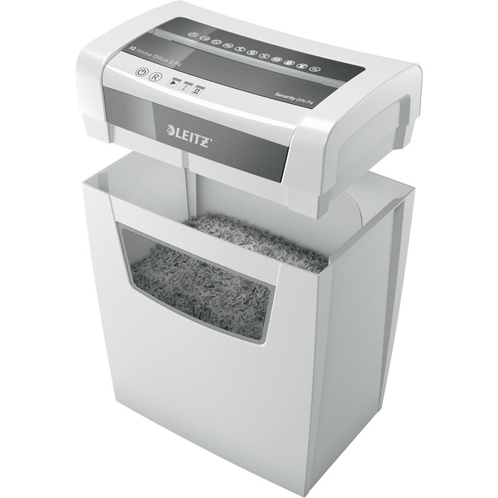 Шредер Leitz IQ Home Aktenvernichter: безпечний, тихий та компактний для дому та офісу, P4, 8 листів, білий