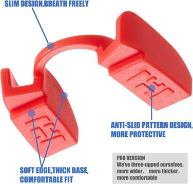 Мундштук для важкої атлетики для фітнесу та тренажерного залу, каппа для пауерліфтингу для всіх видів силових видів спорту, нижня щелепа, без контакту (2 упаковки червоного кольору)