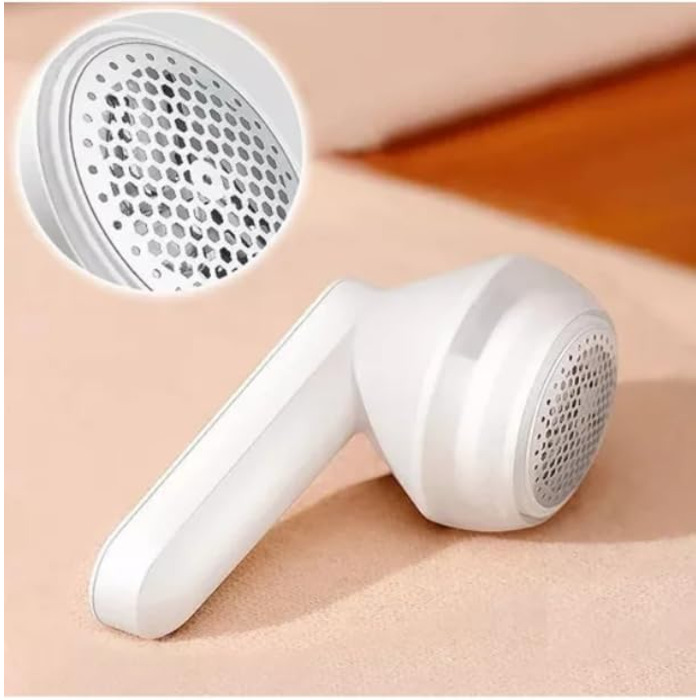 Електрична машинка для видалення ворсу Smart-J з USB-C, портативна та потужна. Ідеально підходить для одягу, светрів та тканин. Білий колір, з пензлем.