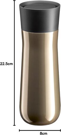 Термокружка WMF Impulse 350 мл, коричнева: автоматичний клапан, отвір 360°, зберігає тепло 8 год, холод 12 год