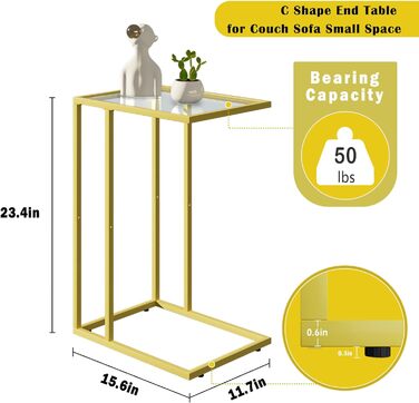Журнальний столик C-подібна, кушетка Журнальний столик, Журнальний столик, Диванний столик, Журнальний столик маленький, 2 шт. Золото