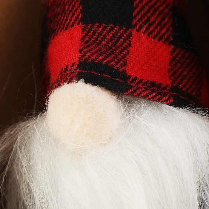 Підвіска Санта-Клауса com-four 9 шт. Premium для різдвяної ялинки, чарівні фігурки на ялинці, підвіска у вигляді підвіски на дереві, різдвяні прикраси (дизайн 46-сірий в червону клітку)