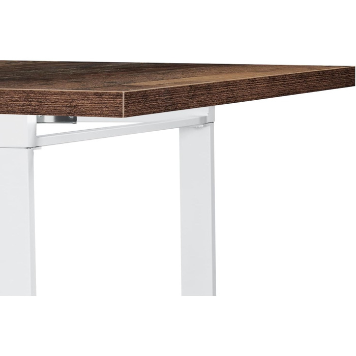 Розсувний обідній стіл Anna B&D home | 120-160 x 80 см, на 4-6 осіб | Скандинавський стиль, Texas-Eiche | Чорне металеве підстав'я, для кухні та їдальні